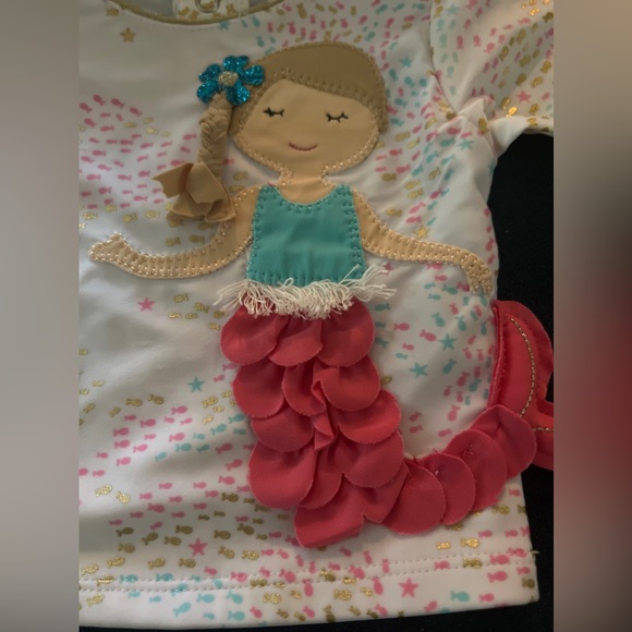 Mud Pie ~Mermaid Rash Guard Top infant 3-6 months - Picture 2 of 4